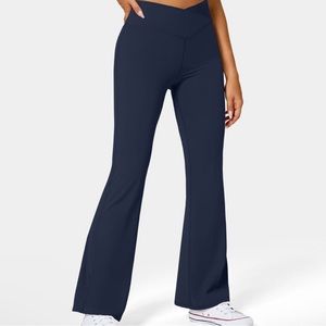 NWT Halara Navy Crossover Flare Pants Large
